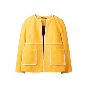 Boden Women's Yellow Ida Textured Long Sleeve Open Front Blazer Size 10